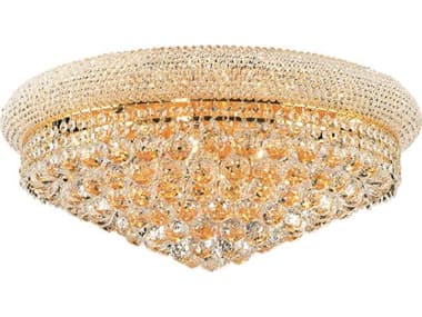 Elegant Lighting Primo 24" Gold Clear Crystal Bowl Flush Mount EG1800F24G