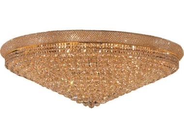 Elegant Lighting Primo 48" Gold Clear Crystal Bowl Flush Mount EG1800F48G