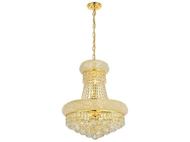 Elegant Lighting Primo Royal Cut Gold & Crystal Eight-Light 16'' Wide Mini Chandelier EG1800D16G