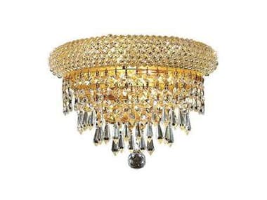 Elegant Lighting Primo 6" Tall Gold Clear Crystal Wall Sconce EG1802W12G