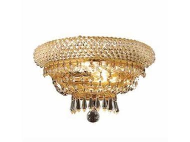 Elegant Lighting Primo 8" Tall Gold Clear Crystal Wall Sconce EG1803W12G