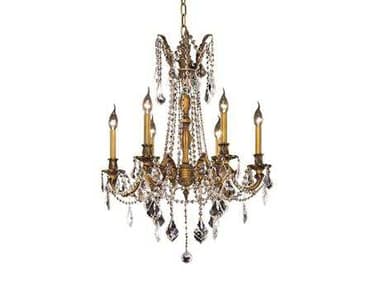 Elegant Lighting Rosalia Royal Cut French Gold & Crystal Six-Light 23'' Wide Chandelier EG9206D23FG
