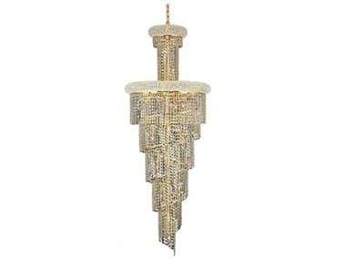 Elegant Lighting Spiral Royal Cut Gold & Crystal 22-Light 22'' Wide Chandelier EG1800SR22G
