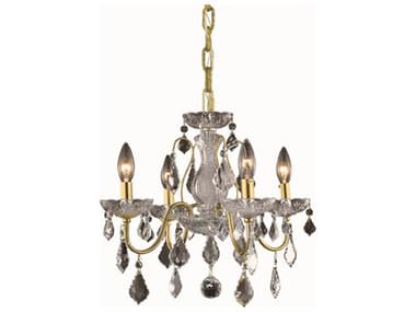 Elegant Lighting St. Francis Royal Cut Gold & Crystal Four-Light 17'' Wide Mini Chandelier EG2015D17G