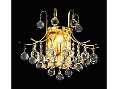 Elegant Lighting Toureg 14" Tall Gold Clear Crystal Wall Sconce EG8000W16G