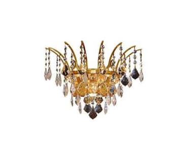 Elegant Lighting Victoria 13" Tall Gold Clear Crystal Wall Sconce EG8033W16G