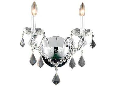 Elegant Lighting Chrome Clear Crystal Wall Sconce EG2015W2C