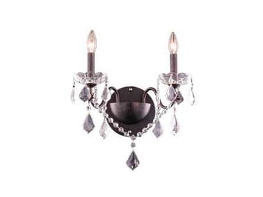 Elegant Lighting Dark Bronze Clear Crystal Wall Sconce EG2015W2DB