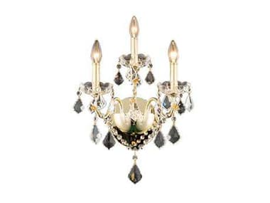 Elegant Lighting 15" Tall Gold Crystal Wall Sconce EG2015W3G