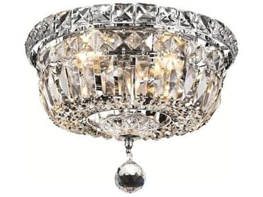 Elegant Lighting Wiley 10" 4-Light Chrome Crystal Bowl Flush Mount EGLD2528F10
