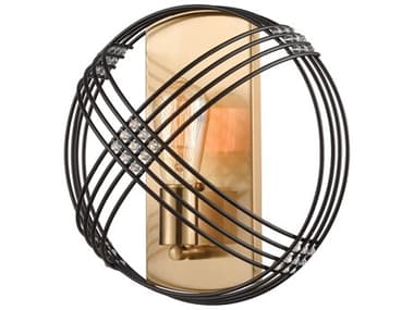 Elk Home Concentric 12" Tall 1-Light Oil Rubbed Bronze Satin Brass Glass Wall Sconce EK111901
