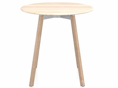 Emeco Su By Nendo Accoya / Reclaimed Oak 30'' Wide Round Dining Table EMESUTRD30ACCWOOD