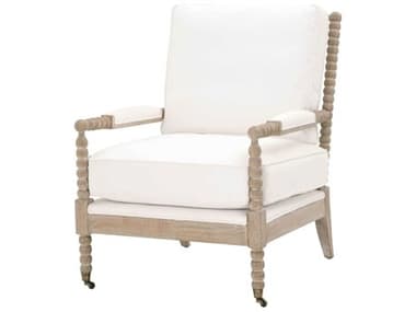 Essentials for Living Stitch & Hand Rouleau Rolling 27" White Fabric Accent Chair ESL6648LPPRLNG
