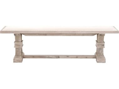 Essentials for Living Traditions 63" Stone Linen Natural Gray Accent Bench ESL6062NGSTOSLV