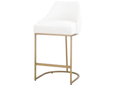 Essentials for Living Traditions Parissa Fabric Upholstered Peyton Pearl Brushed Gold Counter Stool ESL6011CSLPPRLBGLD