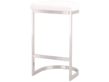 Essentials for Living Traditions Peyton Pearl Brushed Stainless Steel Upholstered Counter Stool ESL6012CSBSTLLPPRL