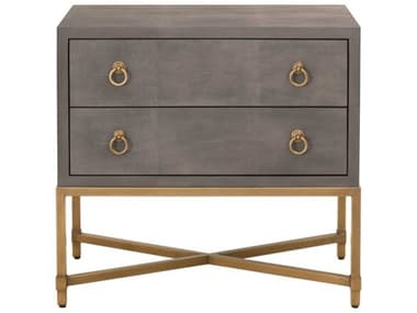 Essentials for Living Traditions Strand Shagreen 32" Wide 2-Drawers Acacia Wood Nightstand ESL6121GRYSHGGLD