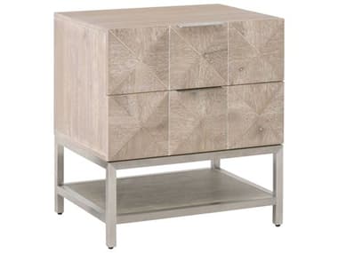 Essentials for Living Traditions Atlas 23" Wide 2-Drawers Gray Acacia Wood Nightstand ESL6150NGBSTL