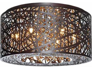 ET2 Inca Bronze 7-light 16'' Wide Xenon Flush Mount ET2E2130010BZ