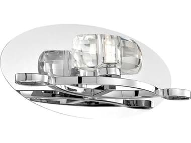 Eurofase Buca 6" Tall 1-Light Chrome Crystal Glass Wall Sconce EUL26350011