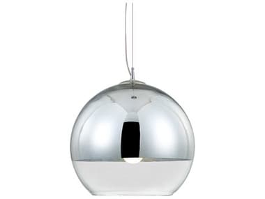 Eurofase Chromos 9" 1-Light Chrome Glass Globe Mini Pendant EUL20453015