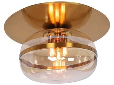 Eurofase Nottingham 19" 3-Light Ancient Brass Glass Globe Flush Mount EUL37088019
