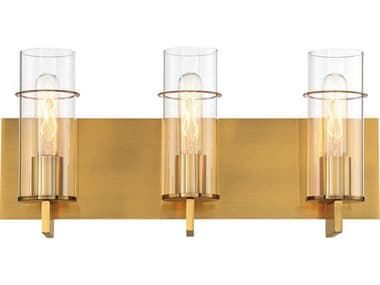 Eurofase Pista 19&quot; Wide 3-Light Gold Glass Vanity Light EUL34134040