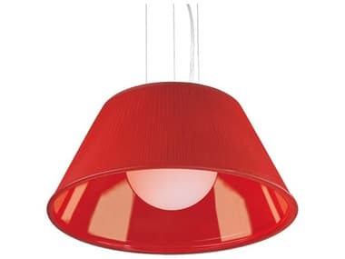 Eurofase Ribo 19" 1-Light Chrome Red Glass Empire Globe Pendant EUL23068025