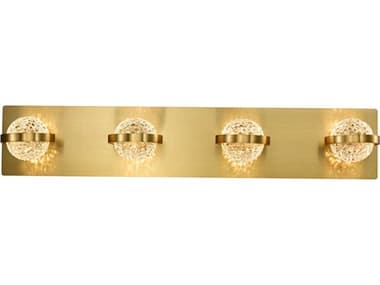 Eurofase Ryder 26" Wide 4-Light Gold Glass LED Vanity Light EUL37070021