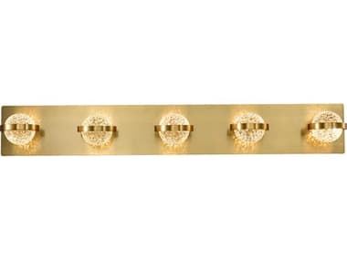 Eurofase Ryder 32" Wide 5-Light Gold Glass LED Vanity Light EUL37071028