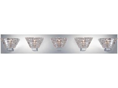 Eurofase Zilli 31" Wide 5-Light Chrome Crystal Glass Vanity Light EUL28033011