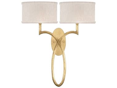 Fine Art Handcrafted Lighting Allegretto 21" Tall 2-Light Gold Leaf Wall Sconce FA784750SF33