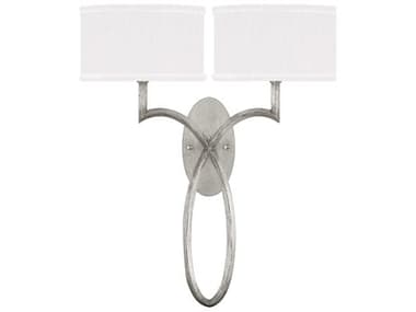 Fine Art Handcrafted Lighting Allegretto 21" Tall 2-Light Silver Leaf Wall Sconce FA784750SF41