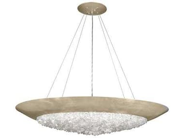 Fine Art Handcrafted Lighting Arctic Halo 44" 3-Light Champagne Tinted Gold Leaf Crystal Glass Bowl Pendant FA8765401ST