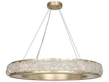 Fine Art Handcrafted Lighting Arctic Halo 38" 16-Light Champagne Tinted Gold Leaf Crystal Glass Pendant FA8780401ST