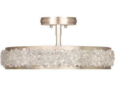 Fine Art Handcrafted Lighting Arctic Halo 20" Champagne Tinted Gold Crystal Glass Semi Flush Mount FA8799401ST