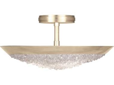 Fine Art Handcrafted Lighting Arctic Halo 20" Champagne Tinted Gold Crystal Glass Bowl Semi Flush Mount FA8800401ST