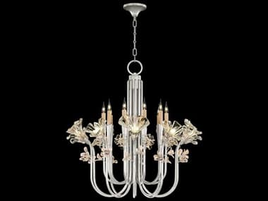 Fine Art Handcrafted Lighting Azu 35" Wide 20-Light Silver Crystal Candelabra Chandelier FA9151401ST