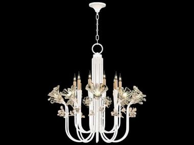 Fine Art Handcrafted Lighting Azu 35" Wide 20-Light White Crystal Candelabra Chandelier FA9151403ST