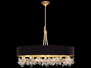 Fine Art Handcrafted Lighting Azu 34" Wide 10-Light Gold Crystal Candelabra Chandelier FA91524023ST