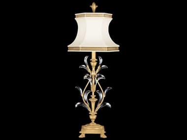 Fine Art Handcrafted Lighting Beveled Arcs Gold Leaf Crystal Buffet Lamp FA737810SF3