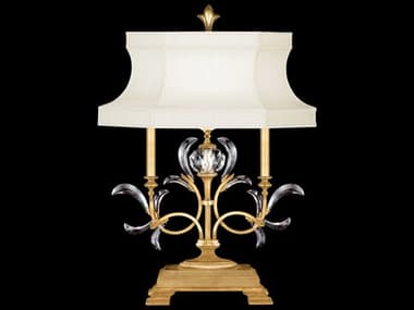 Fine Art Handcrafted Lighting Beveled Arcs Gold Leaf Crystal Buffet Lamp FA737910SF3
