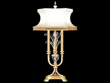 Fine Art Handcrafted Lighting Beveled Arcs Gold Leaf Crystal Buffet Lamp FA738210SF3
