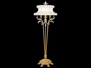 Fine Art Handcrafted Lighting Beveled Arcs 72" Tall Gold Leaf Crystal Floor Lamp FA737420SF3