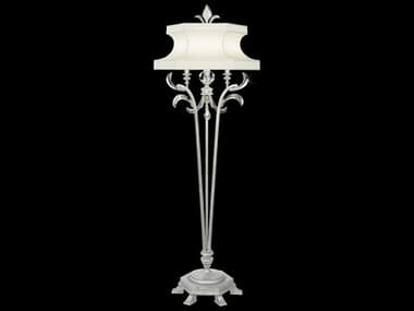 Fine Art Handcrafted Lighting Beveled Arcs 72" Tall Silver Leaf Crystal Floor Lamp FA737420SF4