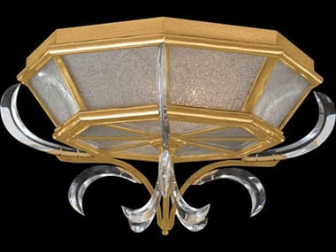 Fine Art Handcrafted Lighting Beveled Arcs 26" 2-Light Gold Leaf Crystal Bowl Flush Mount FA704240SF3