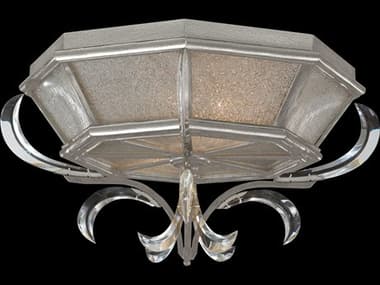 Fine Art Handcrafted Lighting Beveled Arcs 26" 2-Light Silver Leaf Crystal Bell Flush Mount FA704240SF4