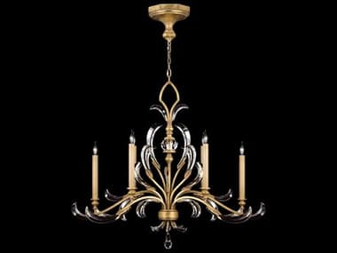 Fine Art Handcrafted Lighting Beveled Arcs 44" Wide 6-Light Gold Crystal Candelabra Chandelier FA760540ST