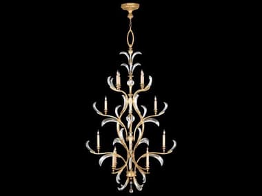 Fine Art Handcrafted Lighting Beveled Arcs 48" Wide 16-Light Gold Crystal Candelabra Chandelier FA762940ST