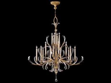 Fine Art Handcrafted Lighting Beveled Arcs 58" Wide 16-Light Gold Crystal Candelabra Tiered Chandelier FA770040ST